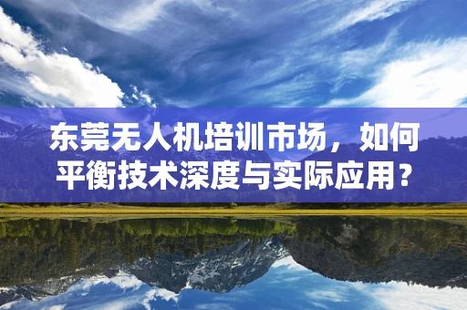 东莞无人机培训市场，如何平衡技术深度与实际应用？