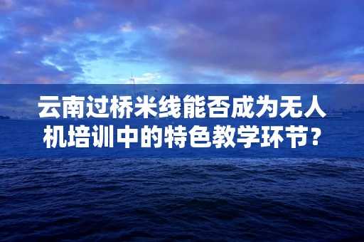 云南过桥米线能否成为无人机培训中的特色教学环节？