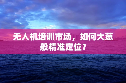 无人机培训市场，如何大葱般精准定位？