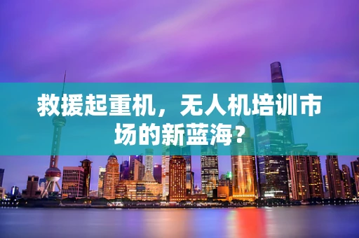 救援起重机，无人机培训市场的新蓝海？